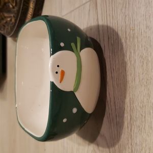 Ceramic snowman candy bowl